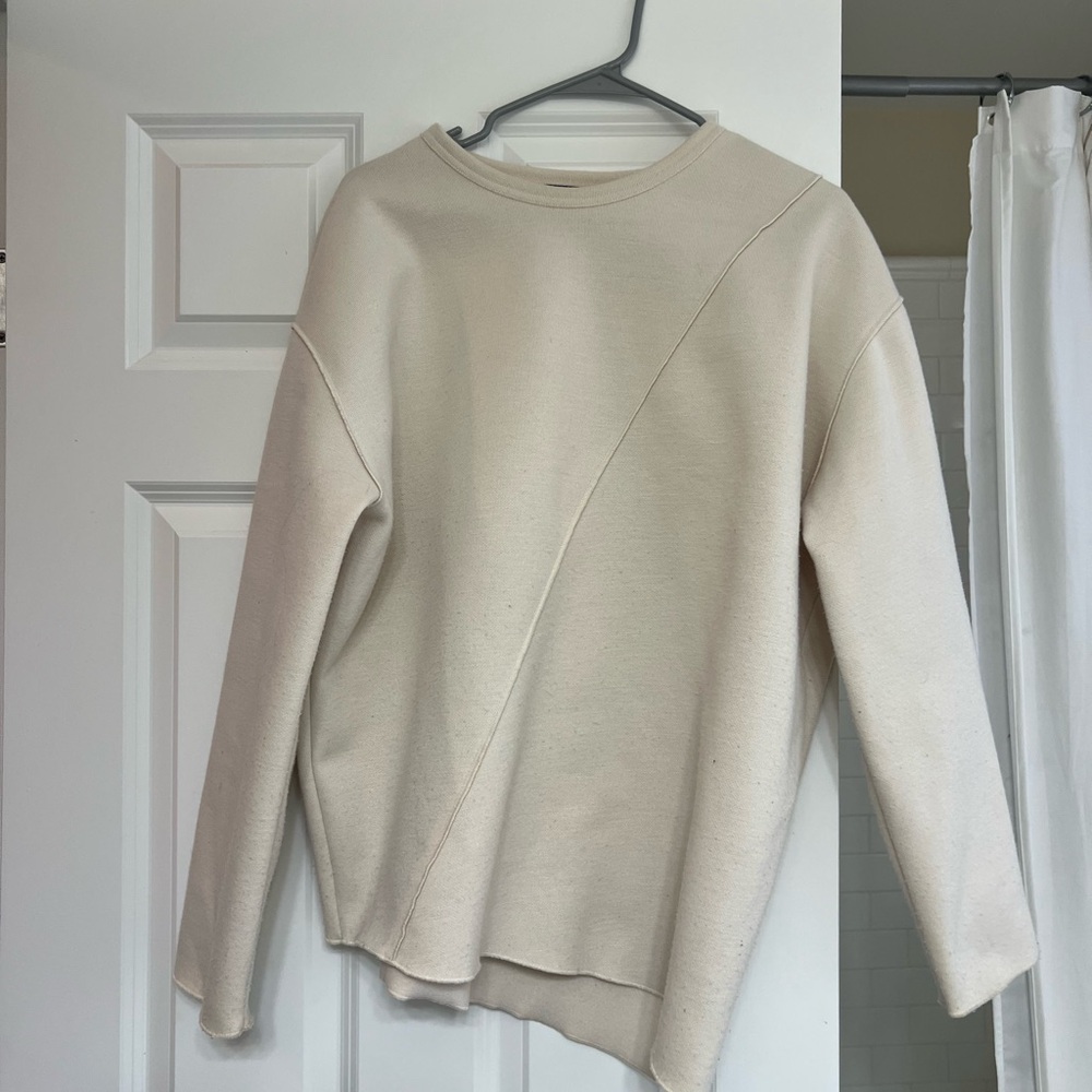 Cream Asymmetrical Sweatshirt